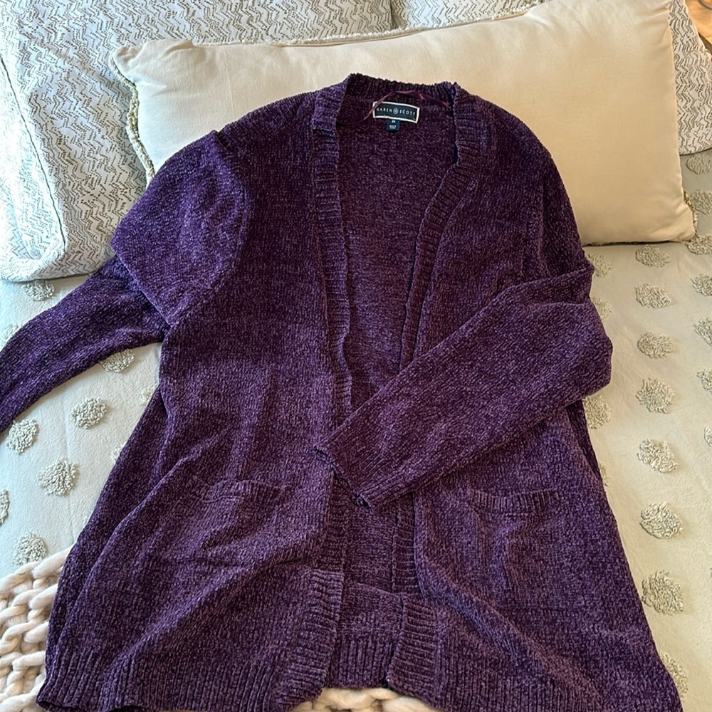 💜 NWOT chenille cardigan💜